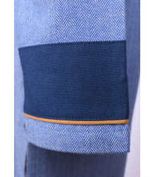 Wikinger Tunika Ove mit Fischgrätmuster, blau