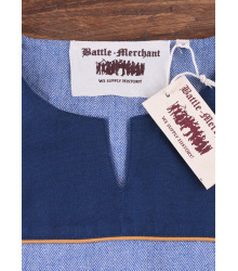 Wikinger Tunika Ove mit Fischgrätmuster, blau