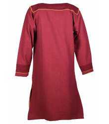 Wikinger Tunika Ove mit Fischgrätmuster, weinrot