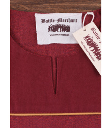 Wikinger Tunika Ove mit Fischgrätmuster, weinrot