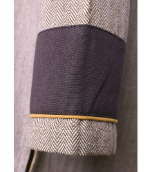 Wikinger Tunika Ove mit Fischgrätmuster, braun