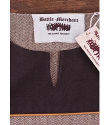 Wikinger Tunika Ove mit Fischgrätmuster, braun