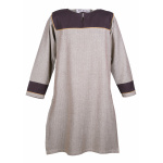 Wikinger Tunika Ove mit Fischgrätmuster, braun