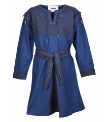 Mittelalter Tunika Bent mit abnehmbaren Ärmeln, blau/dunkelblau