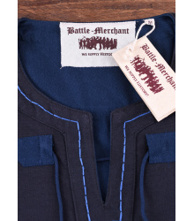 Mittelalter Tunika Bent mit abnehmbaren Ärmeln, blau/dunkelblau