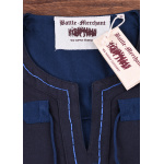 Mittelalter Tunika Bent mit abnehmbaren Ärmeln, blau/dunkelblau