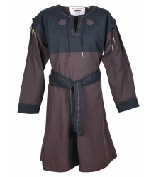 Mittelalter Tunika Bent mit abnehmbaren Ärmeln, braun/schwarz