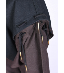 Mittelalter Tunika Bent mit abnehmbaren Ärmeln, braun/schwarz