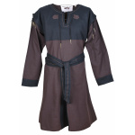 Mittelalter Tunika Bent mit abnehmbaren Ärmeln, braun/schwarz