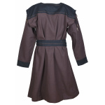 Mittelalter Tunika Bent mit abnehmbaren Ärmeln, braun/schwarz