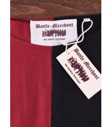 Mittelalter Waffenrock Eckhart, Mi-Parti, schwarz/rot