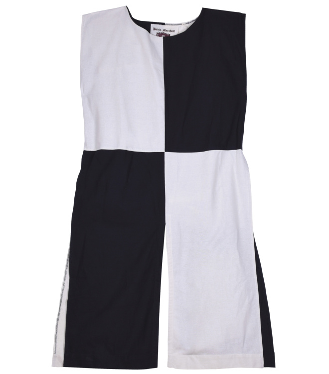 Mittelalter Waffenrock Eckhart, Mi-Parti, natur/schwarz