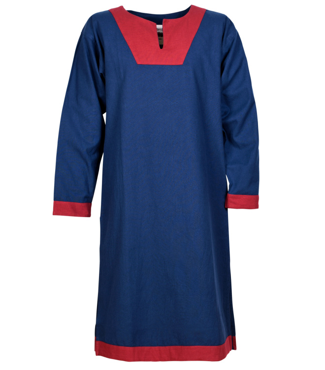 Mittelalterliche Tunika Vallentin, blau/rot