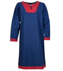 Mittelalterliche Tunika Vallentin, blau/rot