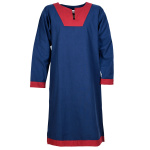 Mittelalterliche Tunika Vallentin, blau/rot