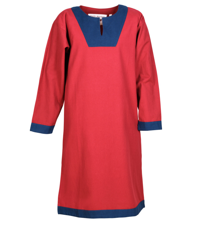 Mittelalterliche Tunika Vallentin, rot/blau