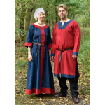 Mittelalterliche Tunika Vallentin, rot/blau
