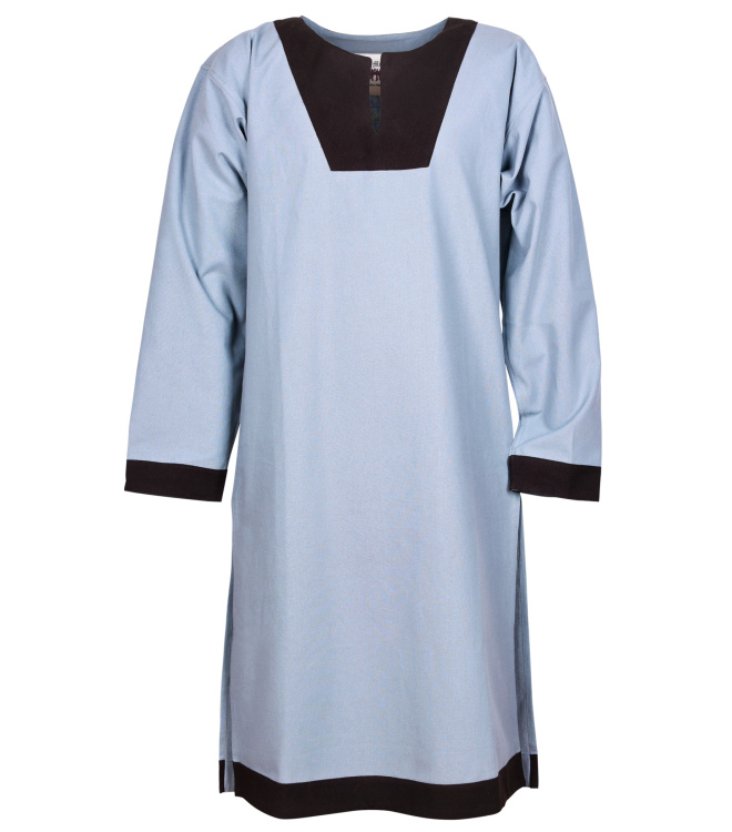 Mittelalterliche Tunika Vallentin, blaugrau/braun