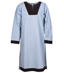 Mittelalterliche Tunika Vallentin, blaugrau/braun