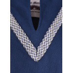 Mittelalter-Tunika Ailrik mit Bordüre, kurzarm, blau