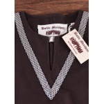 Mittelalter-Tunika Ailrik mit Bordüre, kurzarm, braun