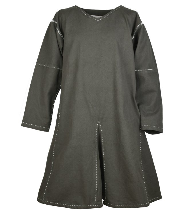 Mittelalter Kragelund Tunika Askur, langarm, olivgrün