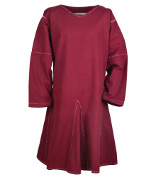 Mittelalter Kragelund Tunika Askur, langarm, weinrot