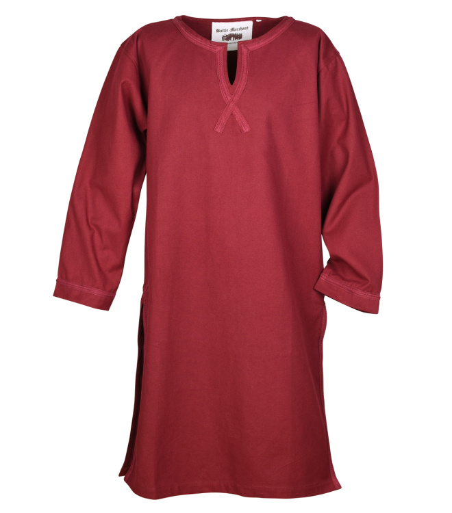 Mittelalter Tunika Albrecht mit Borte, langarm, weinrot