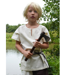 Kinder Mittelalter-Tunika Linus, kurzarm, natur