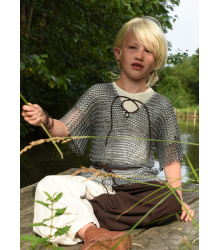 Kinder Mittelalter-Tunika Linus, kurzarm, natur