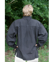 Spätmittelalter-Hemd aus Baumwolle, schwarz