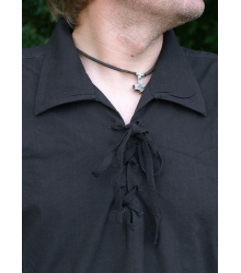Spätmittelalter-Hemd aus Baumwolle, schwarz