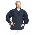 Spätmittelalter-Hemd aus Baumwolle, schwarz