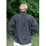 Spätmittelalter-Hemd aus Baumwolle, schwarz