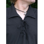 Spätmittelalter-Hemd aus Baumwolle, schwarz