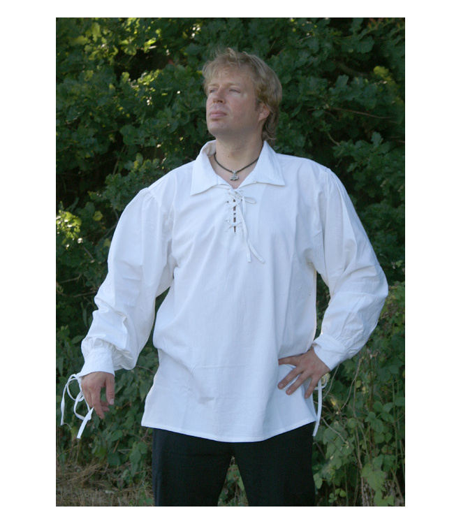 Spätmittelalter-Hemd aus Baumwolle, natur