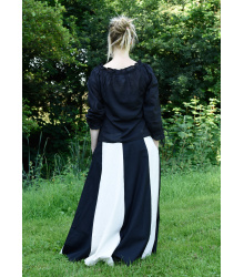 Mittelalterlicher Rock, weit ausgestellt, schwarz/natur