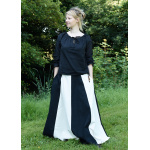 Mittelalterlicher Rock, weit ausgestellt, schwarz/natur