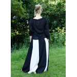 Mittelalterlicher Rock, weit ausgestellt, schwarz/natur