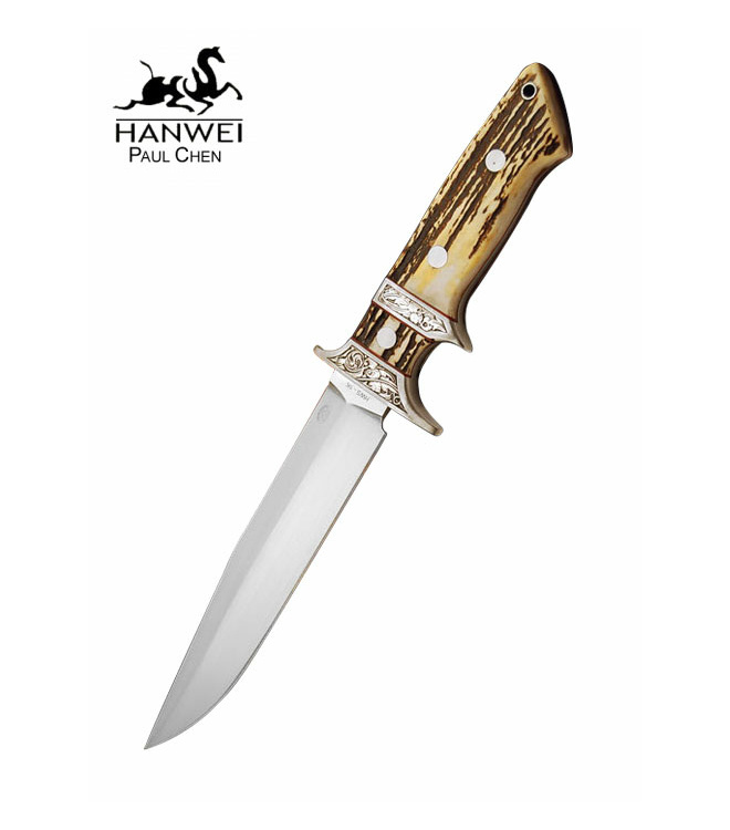 Ranger Bowie Messer mit Drop-Point-Klinge und Hirschhorngriff