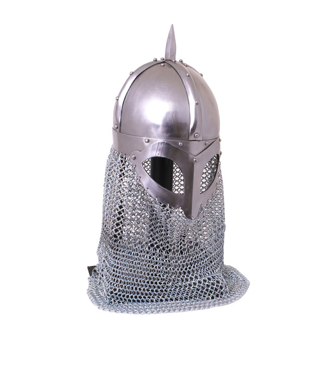 Wikinger Brillenhelm, mit Kettenbrünne, 2 mm Stahl