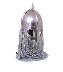 Wikinger Brillenhelm, mit Kettenbrünne, 2 mm Stahl