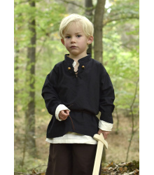 Kinder Mittelalter-Hemd Colin, schwarz