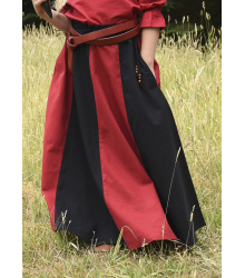 Kinder Mittelalter-Rock Lucia, weit ausgestellt, schwarz/rot