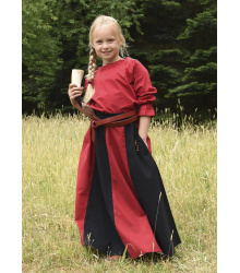 Kinder Mittelalter-Rock Lucia, weit ausgestellt, schwarz/rot