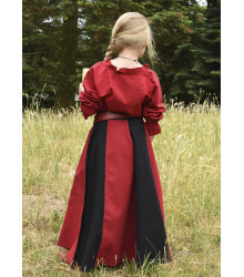 Kinder Mittelalter-Rock Lucia, weit ausgestellt, schwarz/rot