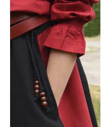 Kinder Mittelalter-Rock Lucia, weit ausgestellt, schwarz/rot