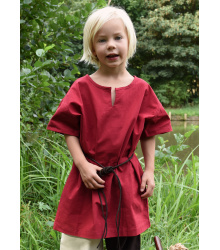 Kinder Mittelalter-Tunika Linus, kurzarm, rot