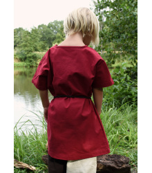 Kinder Mittelalter-Tunika Linus, kurzarm, rot