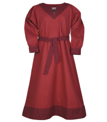 Kinder-Wikingerkleid Solveig, rot/weinrot